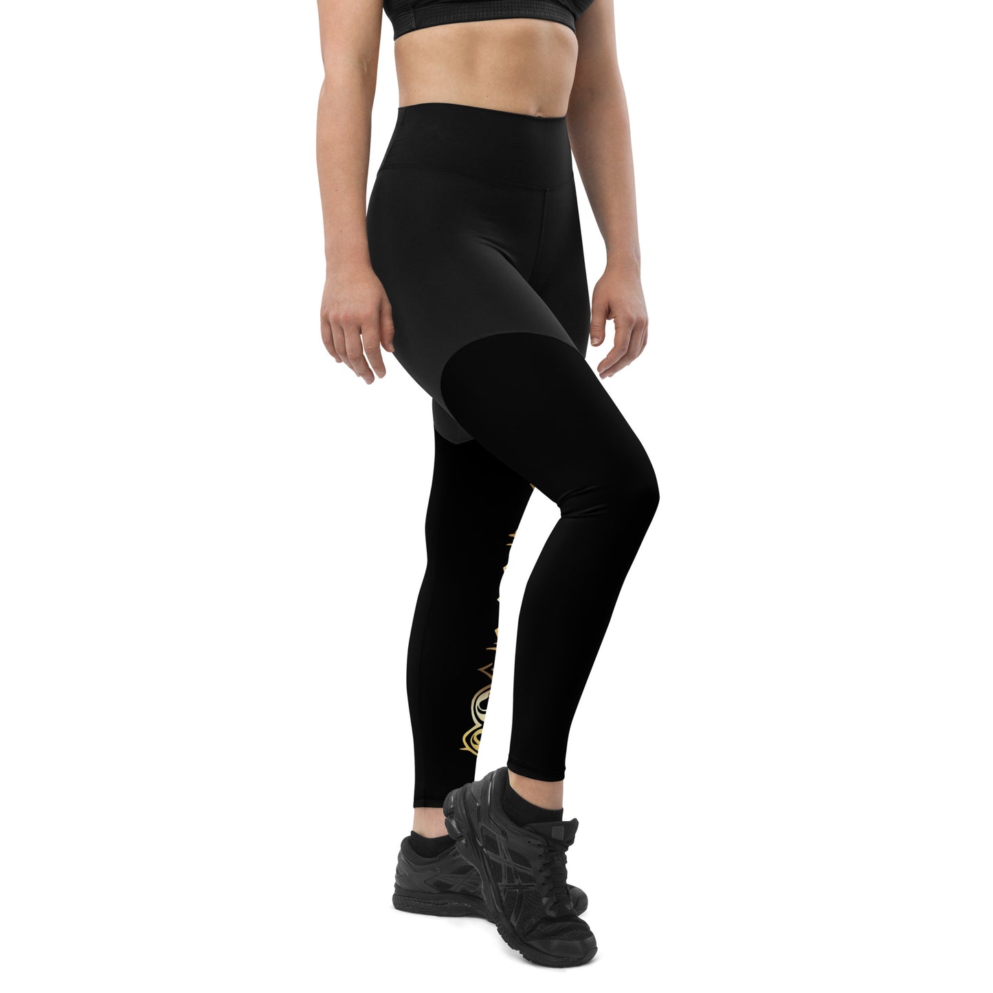 Sport-Leggings mit Handytasche- Gold Edition