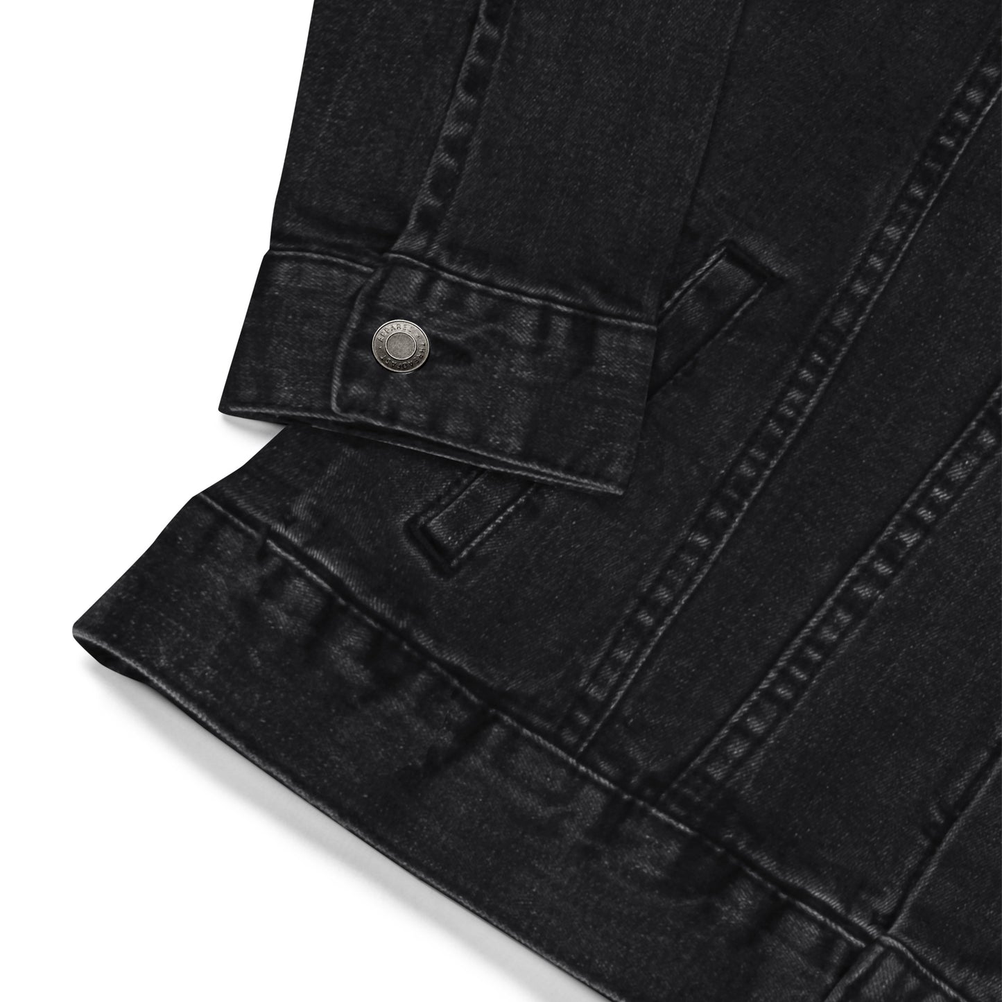 Unisex Jeansjacke in schwarz mit Logostickerei