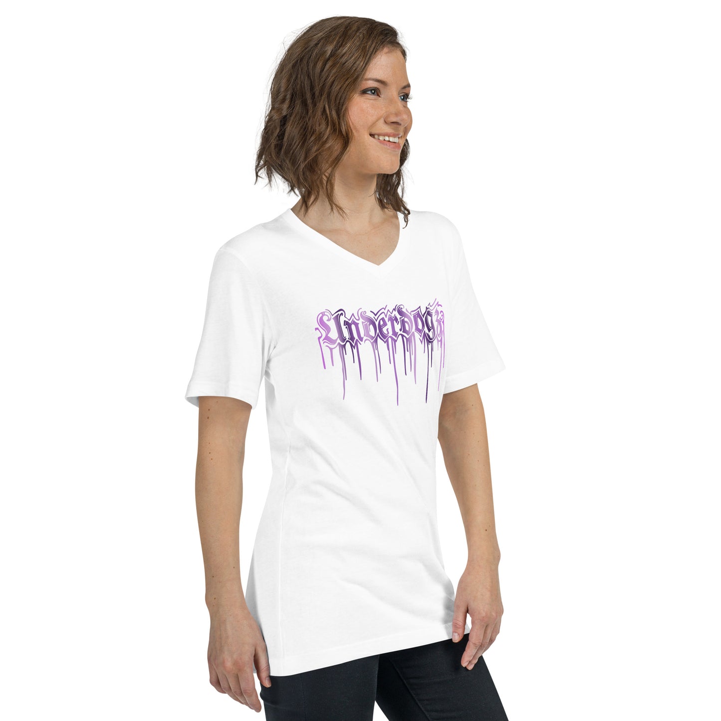 T-Shirt mit V-Ausschnitt Lila Drip Edition