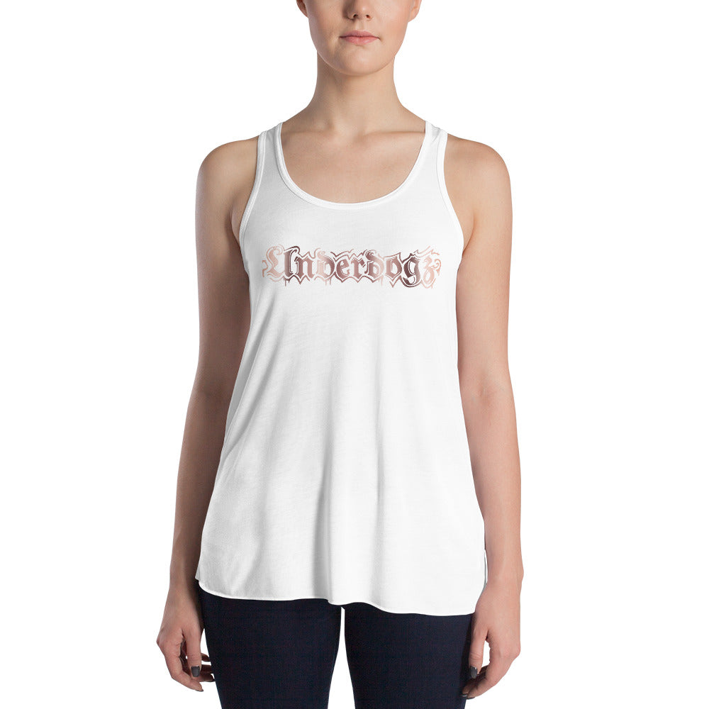 Flowy-Racerback-Tank-Top für Damen Roségold Underdogz ft. Bella+Canvas