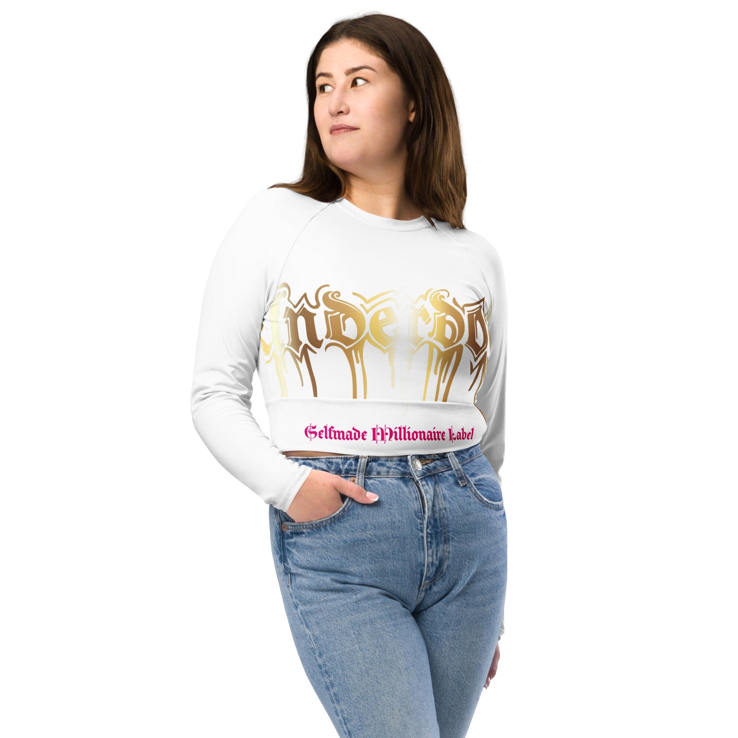 Langarm Crop Top ‚SML’ Gold Drop Edition