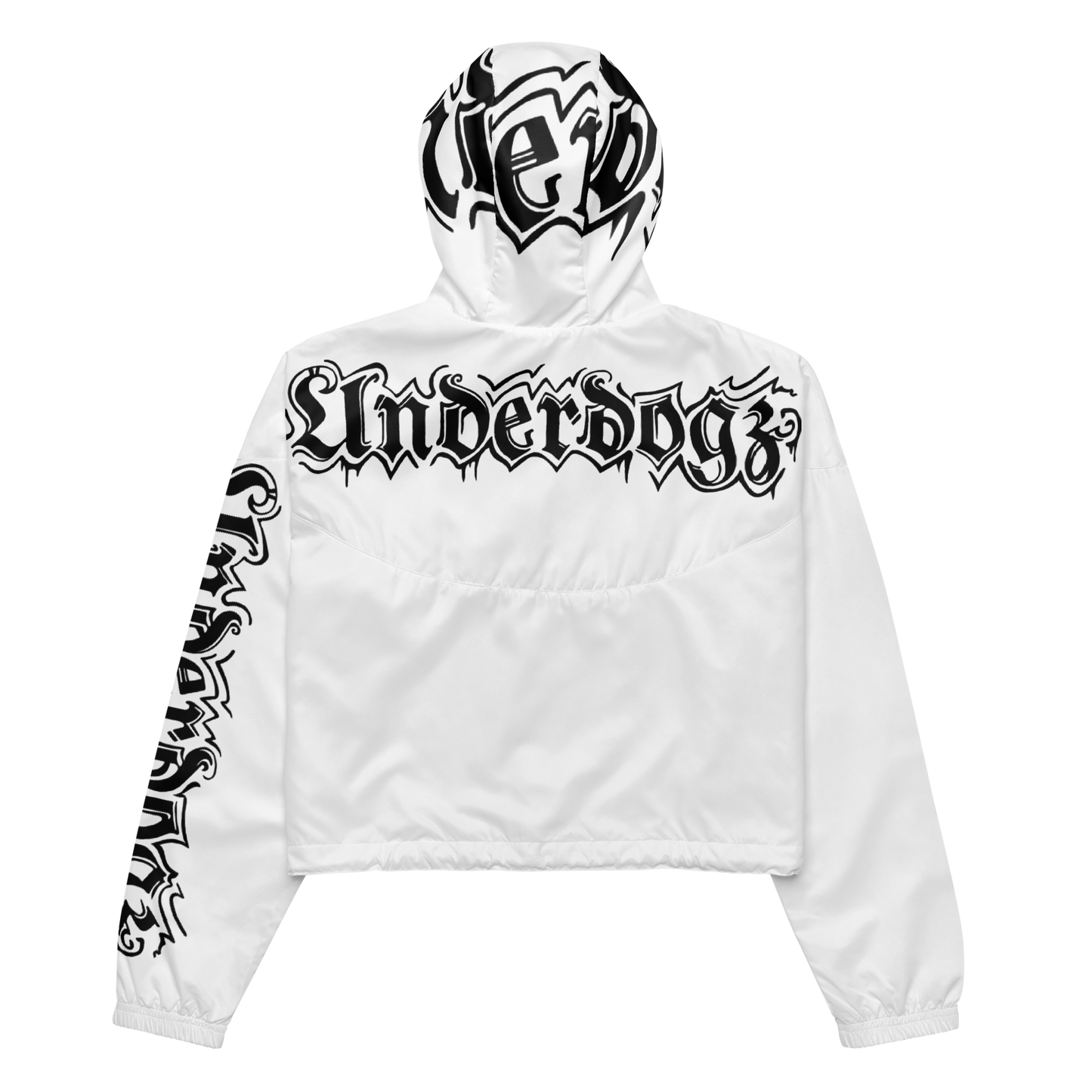 Damen-Windbreaker Cropped Logo schwarz-weiß