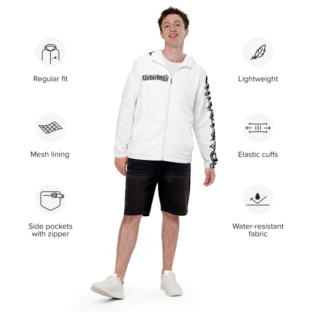 Herren-Windbreaker Logoprint Black/White