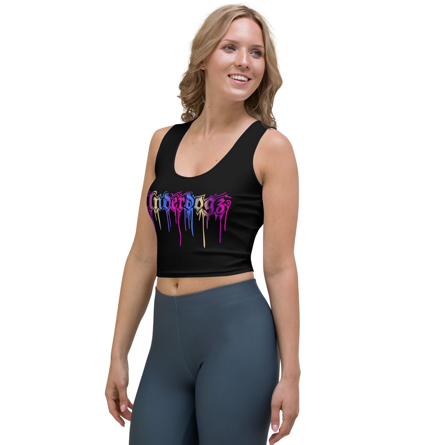 Damen Crop-Top Logo Drip Bunt