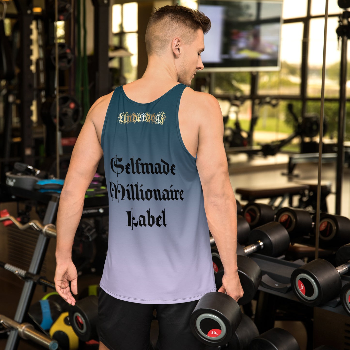 Herren Tank-Top mit Farbverlauf ‚SML‘ Logo Gold Edition