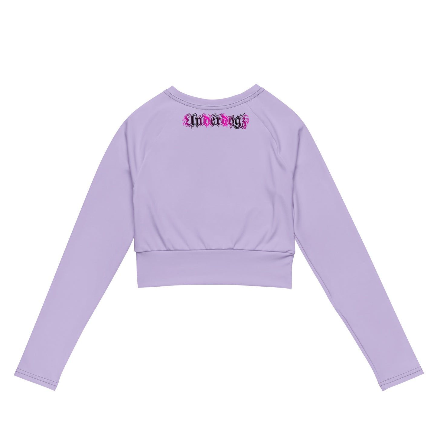 Langarm Crop Top lila Logo Pink