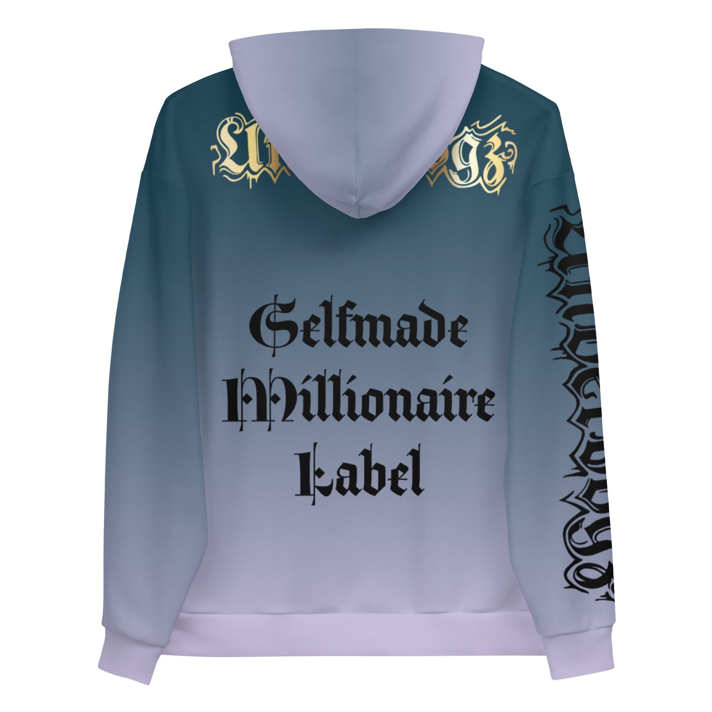 Herren Kapuzenpullover Farbverlauf ‚SML‘ und Logo Gold Edition