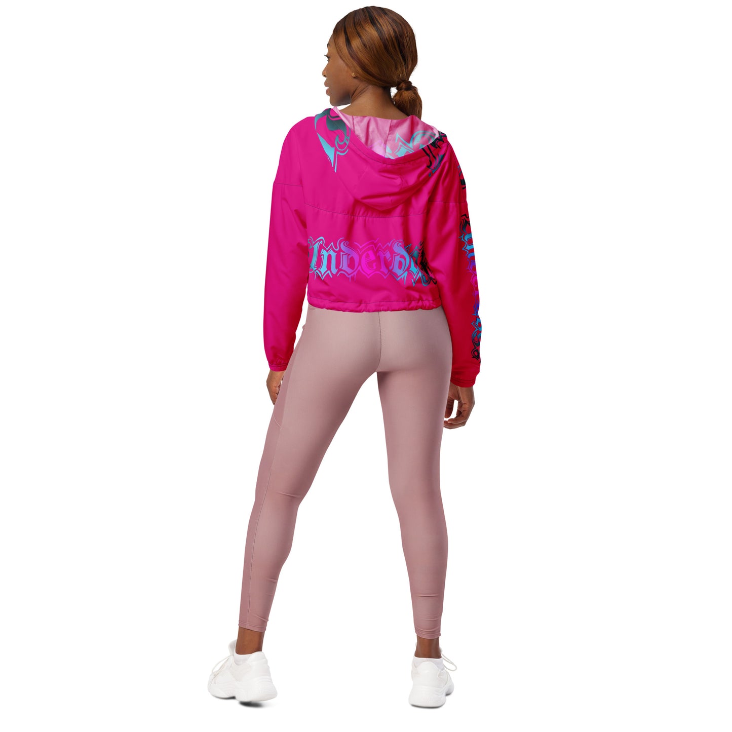 Damen-Windbreaker Cropped Pink Logo