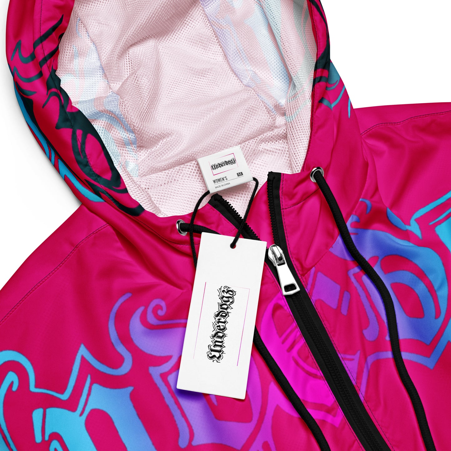 Damen-Windbreaker Cropped Pink Logo