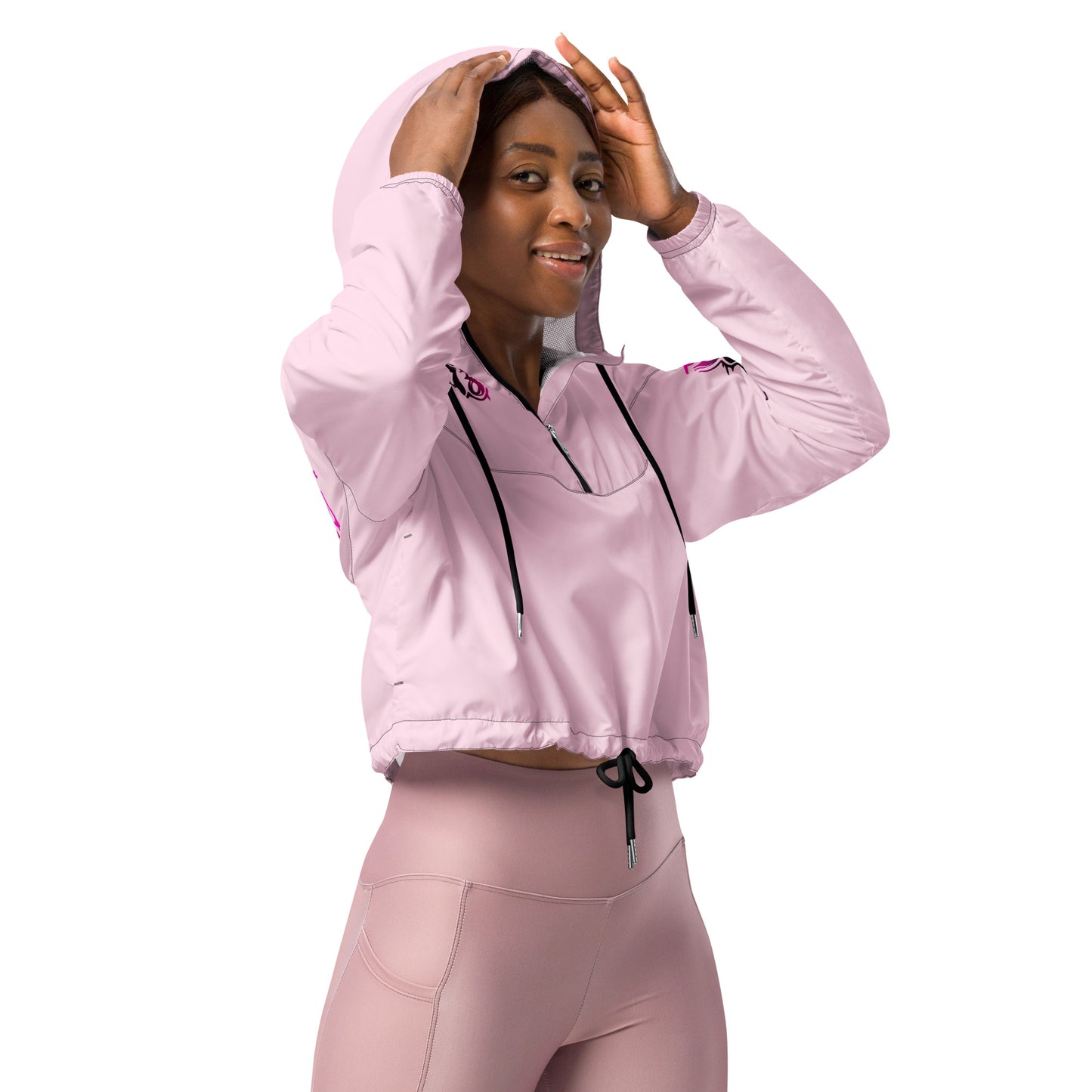 Damen-Windbreaker Cropped Rosa-Pink