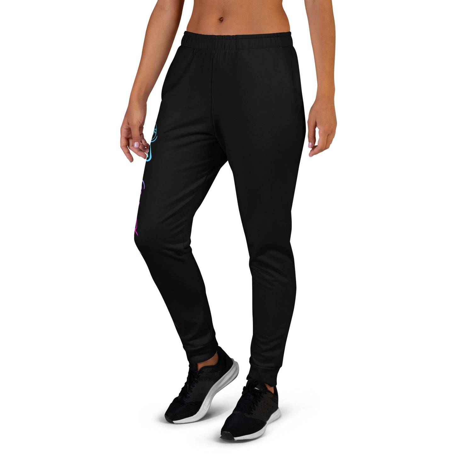 Damen-Jogginghose Logo Blau Pink