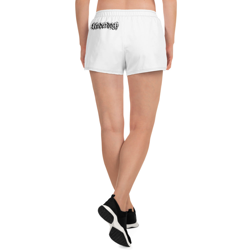 Recycelte Sport-Shorts für Damen weiß/schwarz