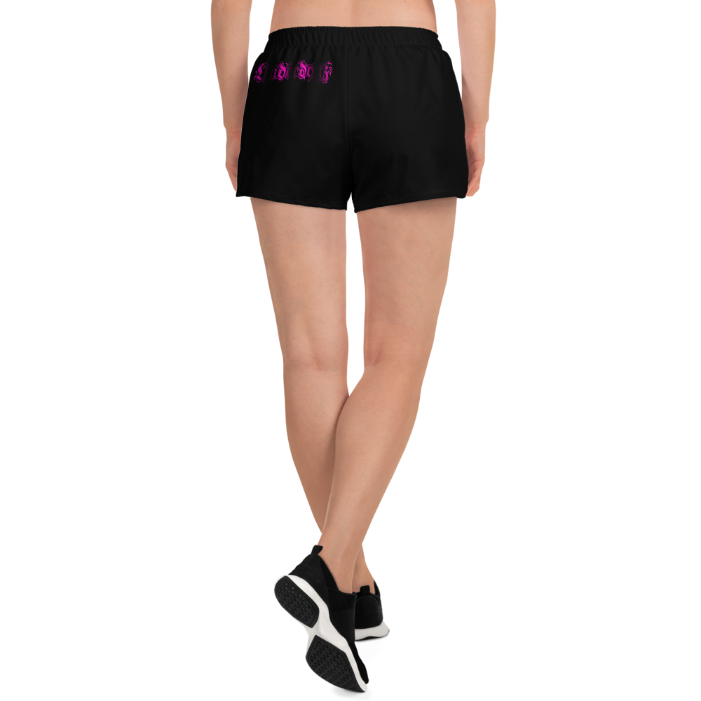 Recycelte Sport-Shorts für Damen schwarz/pink