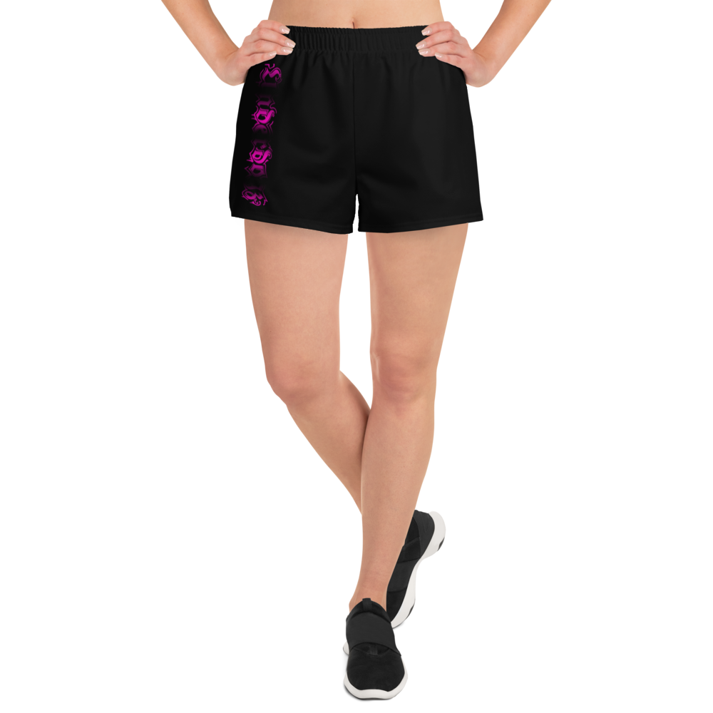 Recycelte Sport-Shorts für Damen schwarz/pink