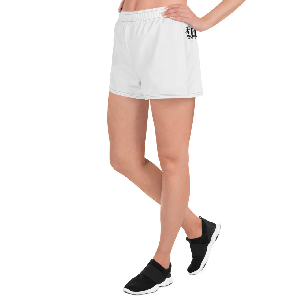Recycelte Sport-Shorts für Damen weiß/schwarz