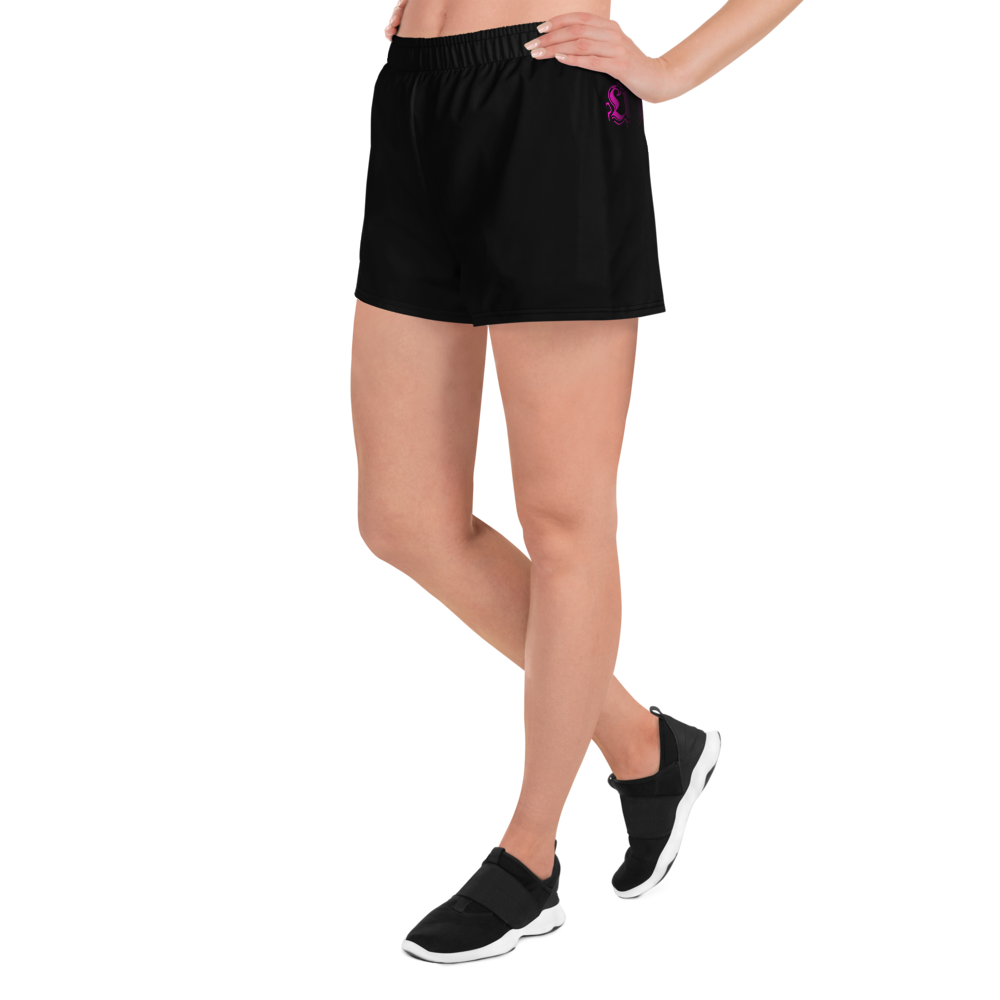 Recycelte Sport-Shorts für Damen schwarz/pink