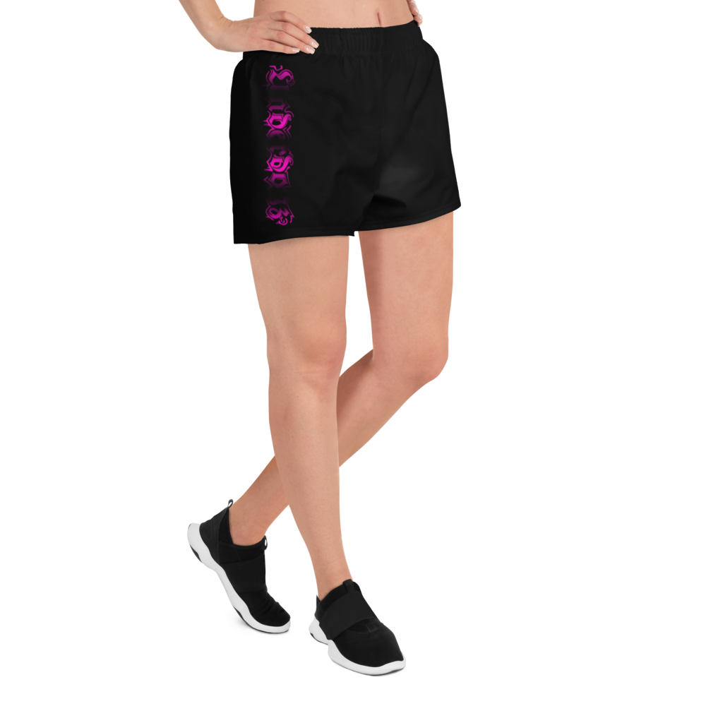 Recycelte Sport-Shorts für Damen schwarz/pink