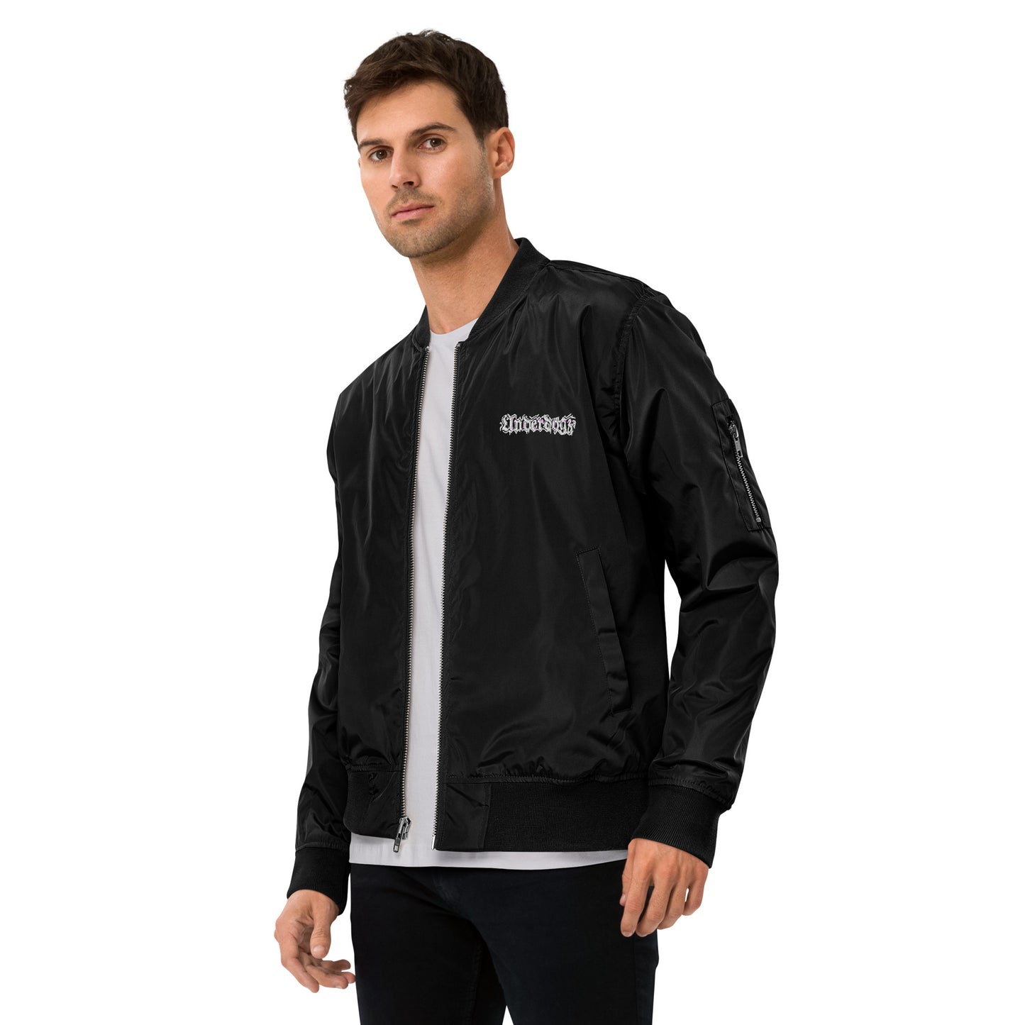 Recycelte Bomberjacke Premium-Line mit Logostickerei