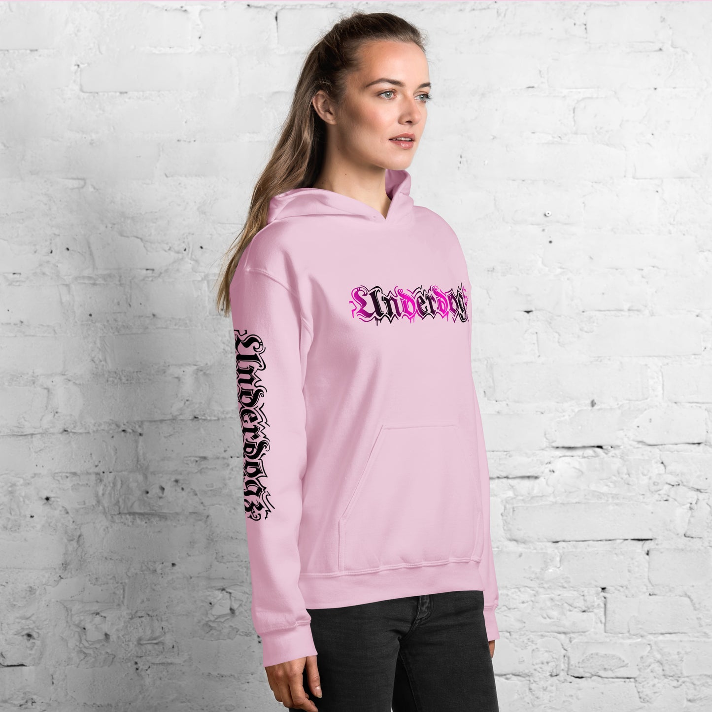 Damen Kapuzenpullover Logo Pink rosa