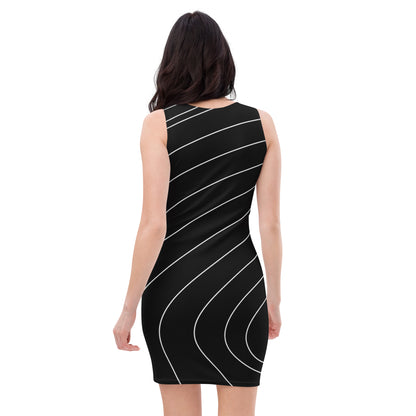 Enganliegendes Kleid Gold/Stripes