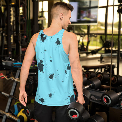 Herren Tank-Top blau Farbklecks-Edition