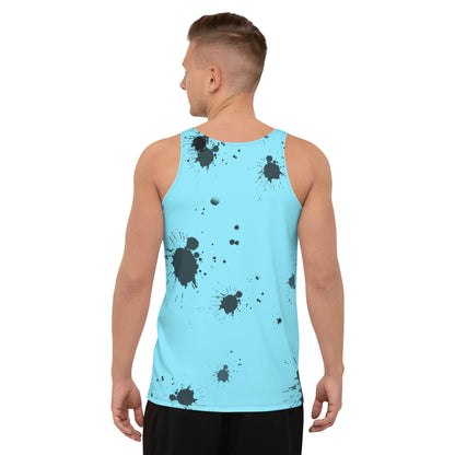 Herren Tank-Top blau Farbklecks-Edition