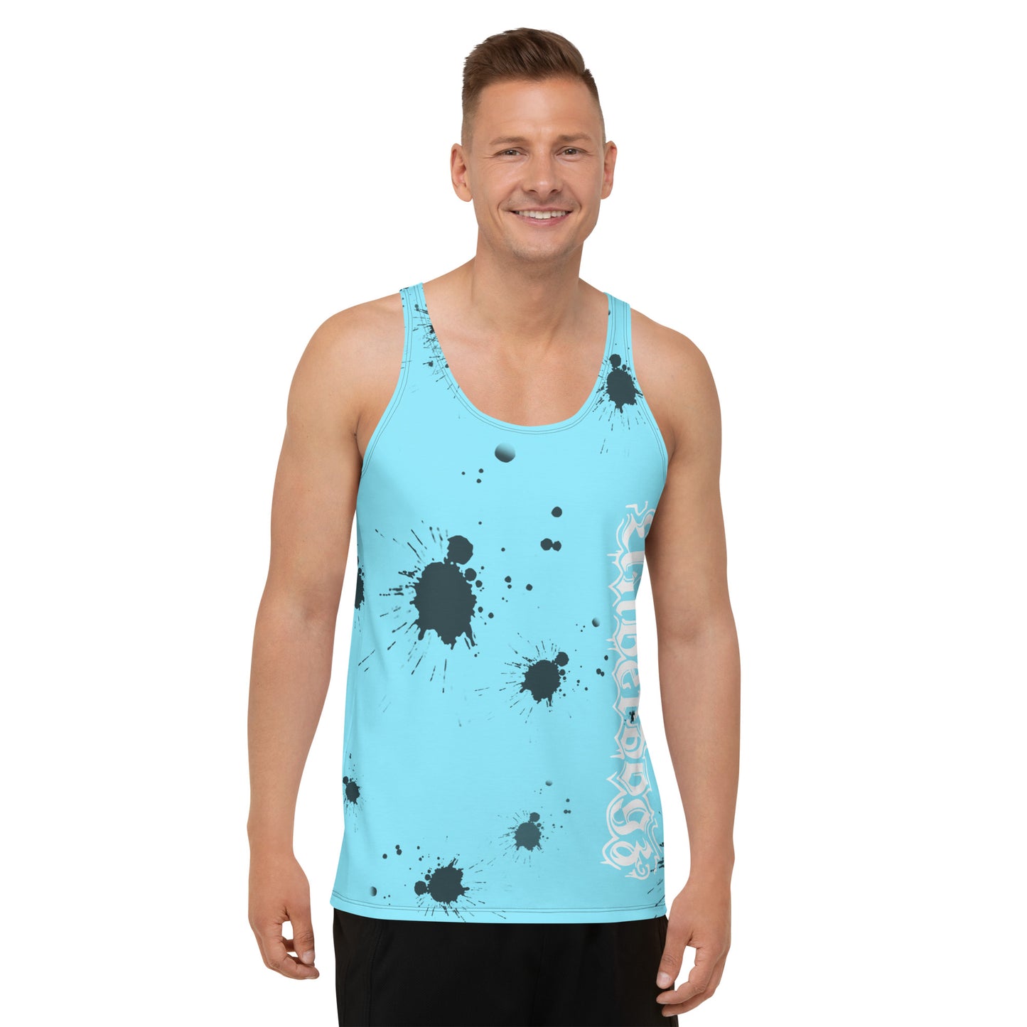 Herren Tank-Top blau Farbklecks-Edition
