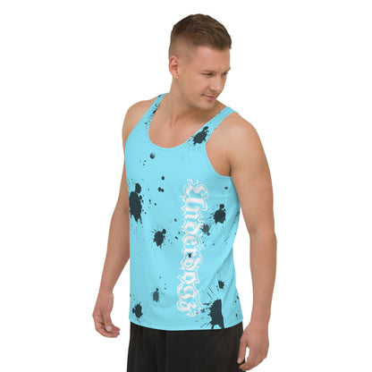 Herren Tank-Top blau Farbklecks-Edition