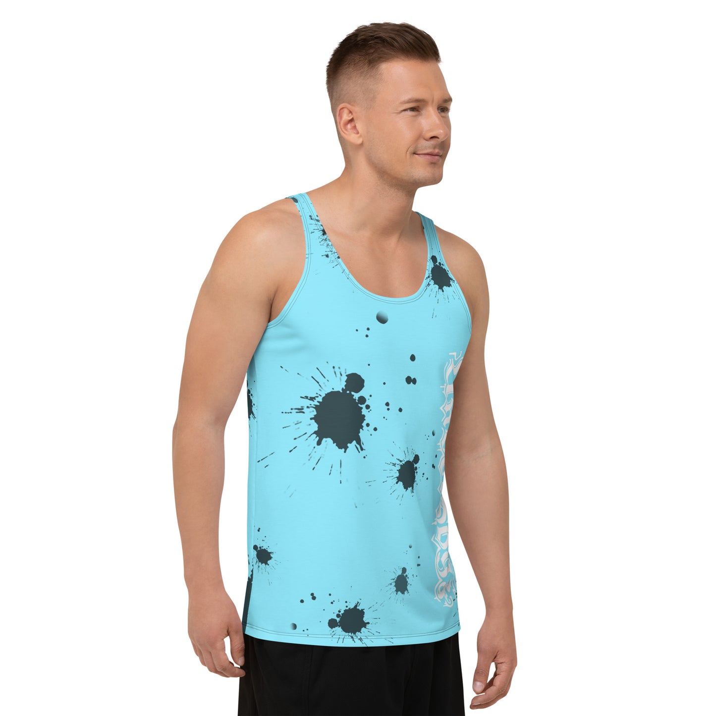 Herren Tank-Top blau Farbklecks-Edition