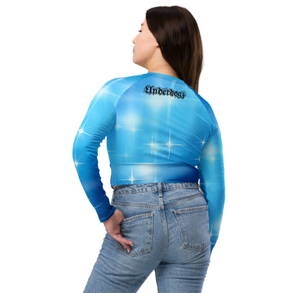 Recyceltes Langarm Crop Top Stars-Design