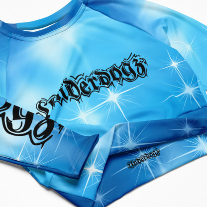 Recyceltes Langarm Crop Top Stars-Design