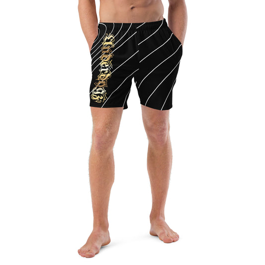 Herren-Badehose mit Innentasche Gold/Stripes