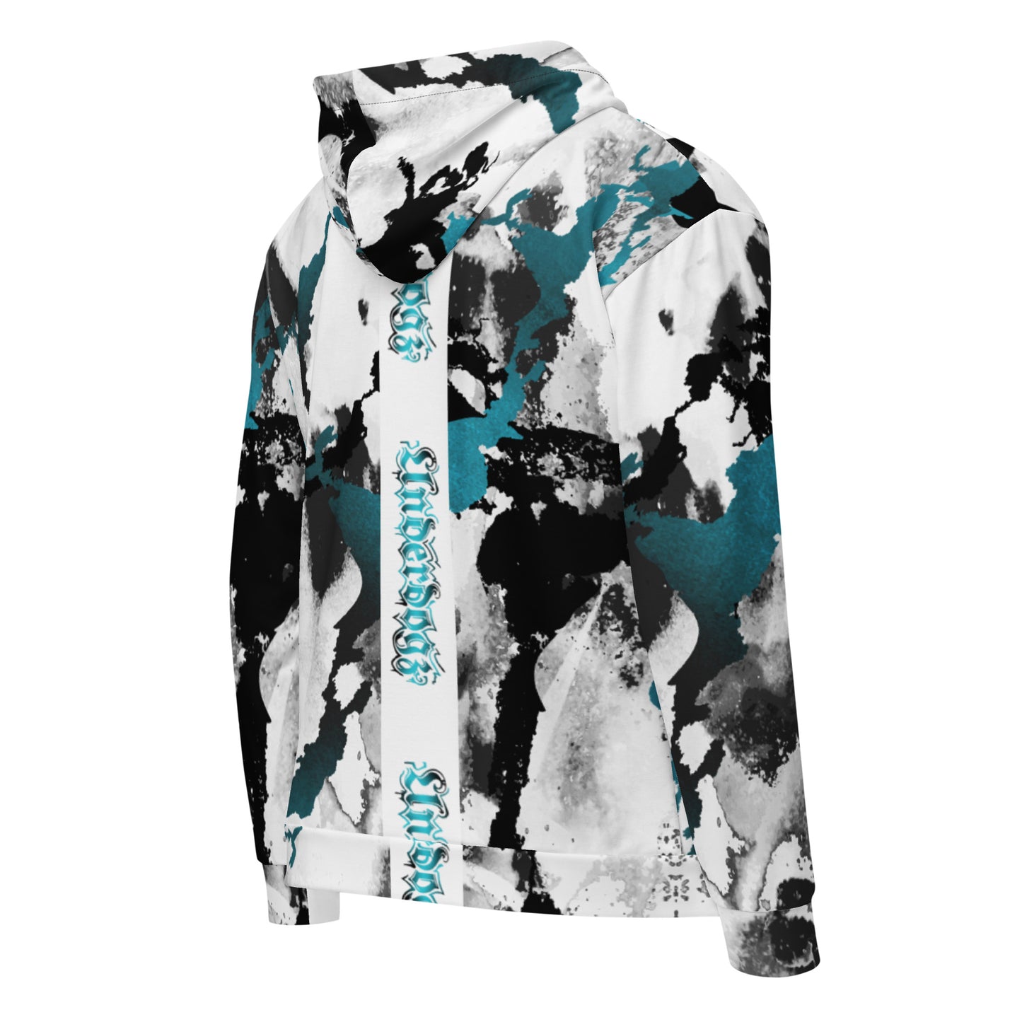 Unisex Sweatjacke Türkis Marmor-Look