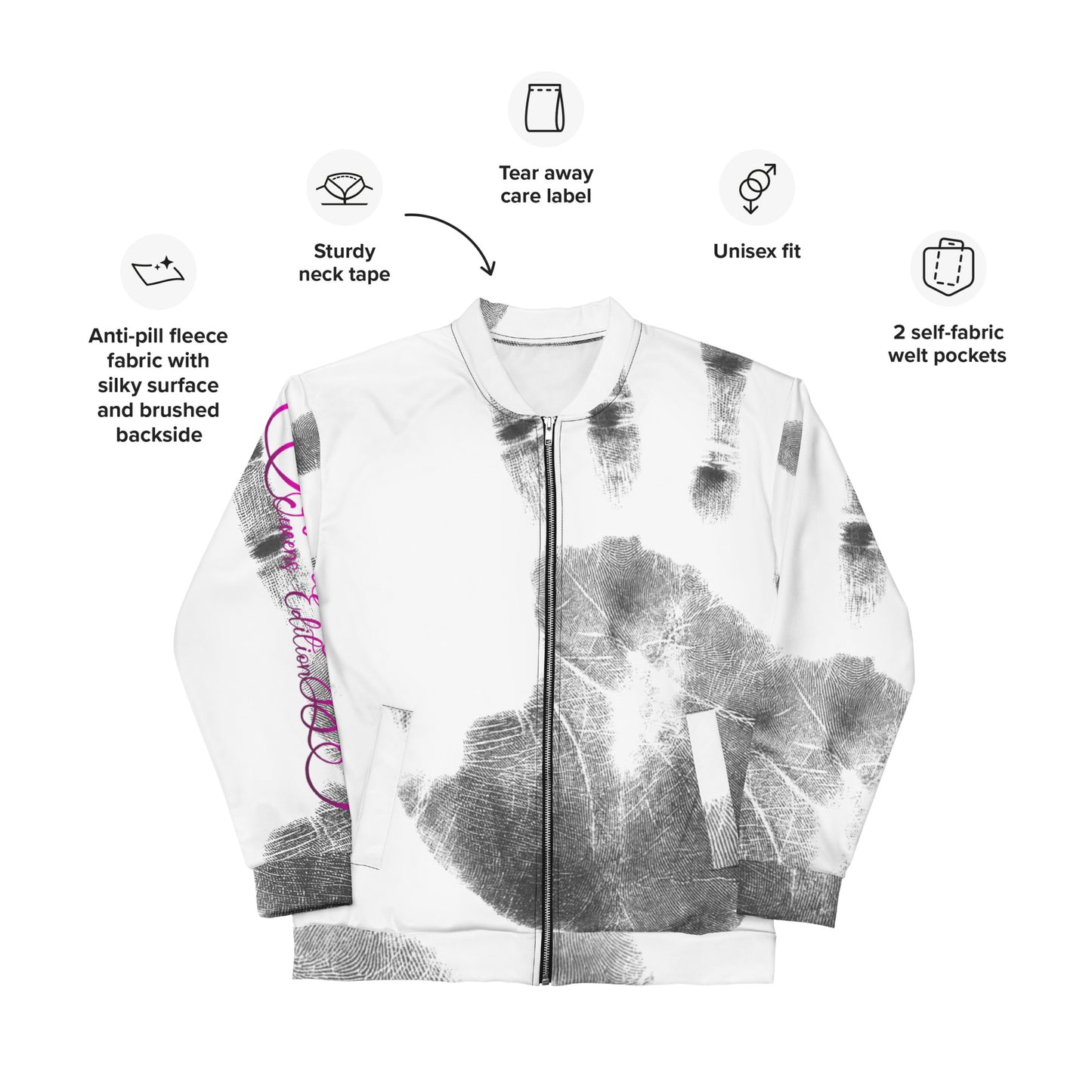 Trainingsjacke Queens Edition Pink Handabdruck