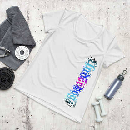 Sport-T-Shirt für Damen Pink-Türkis