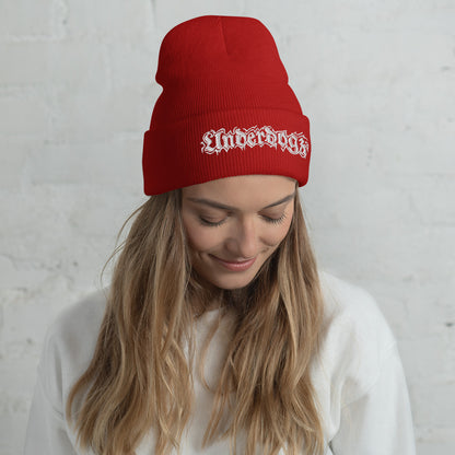 Umgeschlagene Beanie Rot