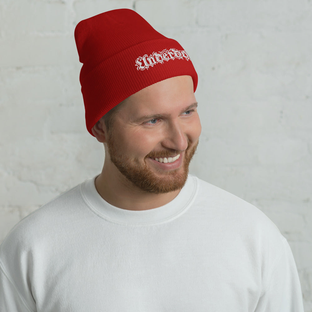 Umgeschlagene Beanie Rot