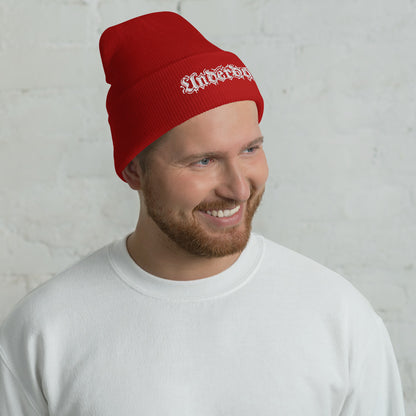 Umgeschlagene Beanie Rot