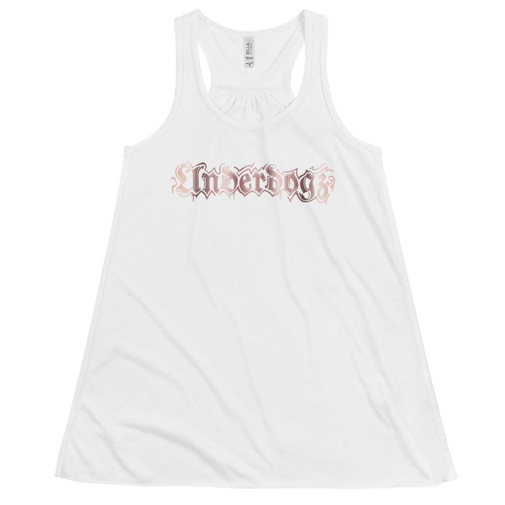 Flowy-Racerback-Tank-Top für Damen Roségold Underdogz ft. Bella+Canvas