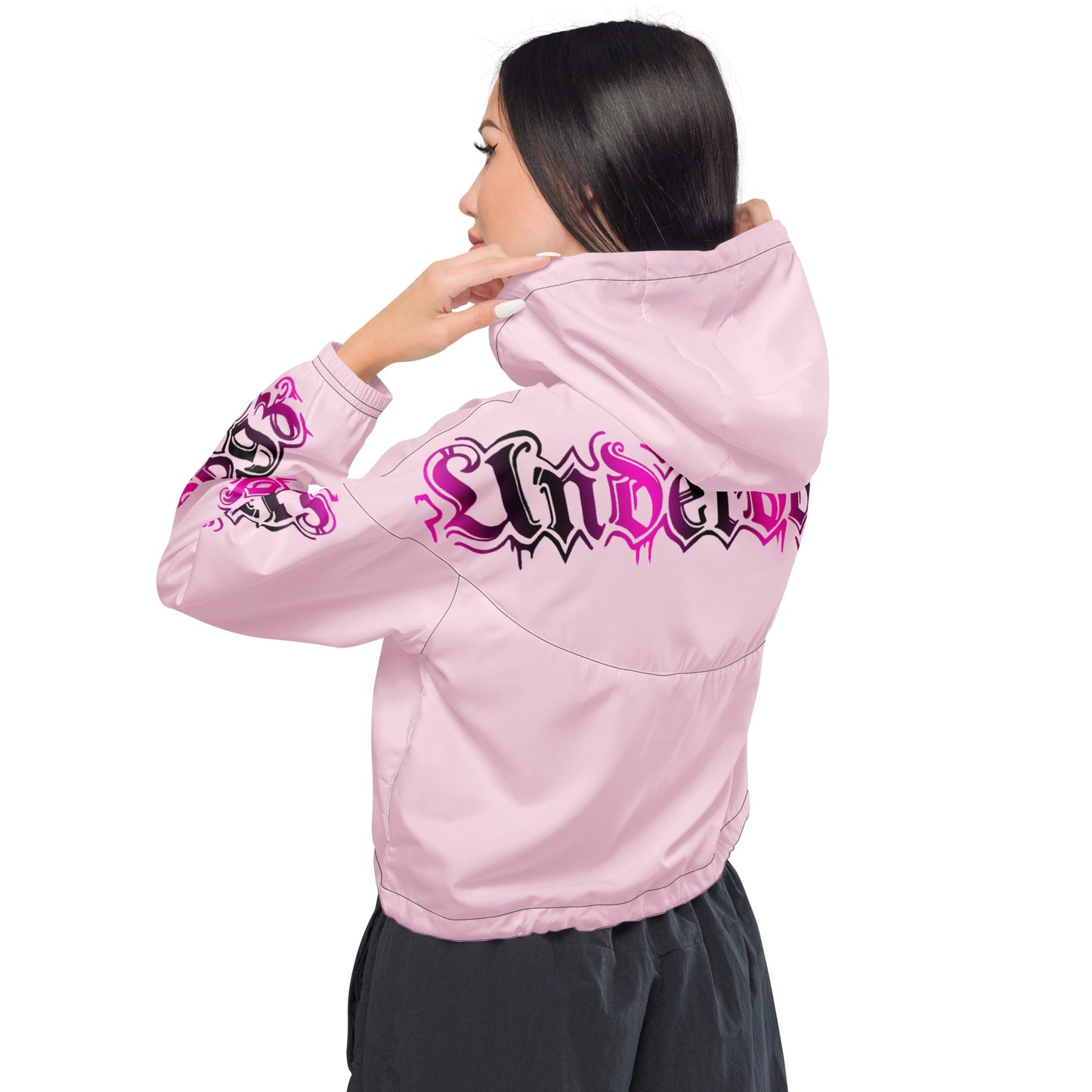 Damen-Windbreaker Cropped Rosa-Pink