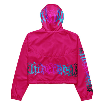 Damen-Windbreaker Cropped Pink Logo