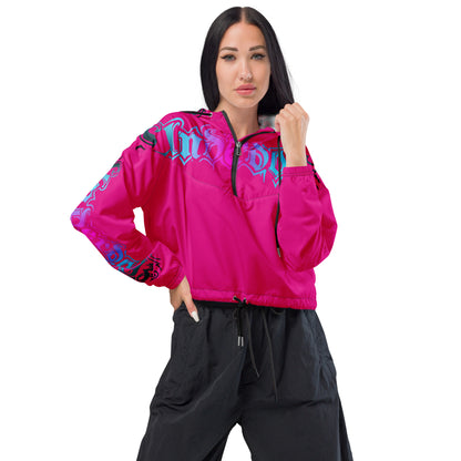 Damen-Windbreaker Cropped Pink Logo