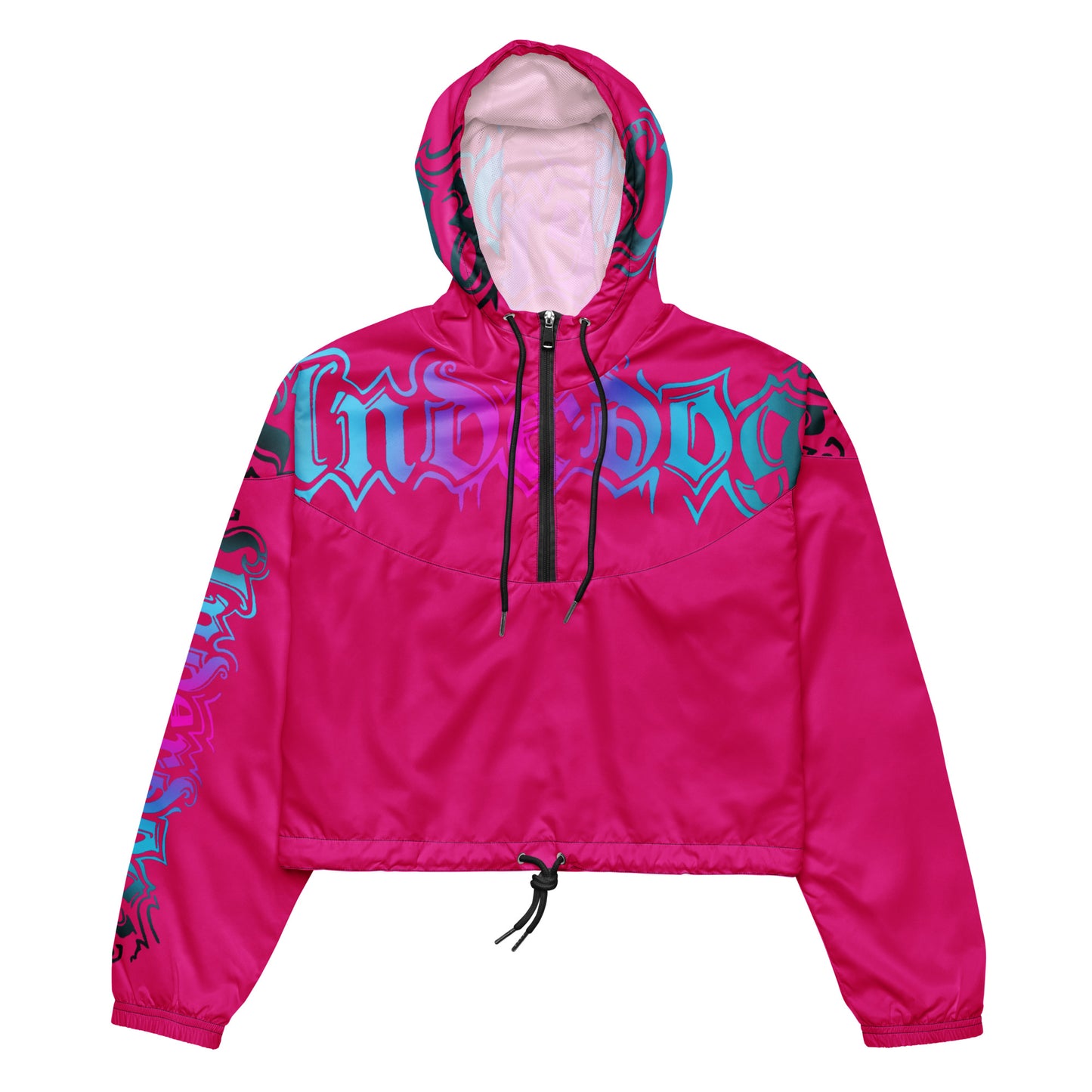 Damen-Windbreaker Cropped Pink Logo