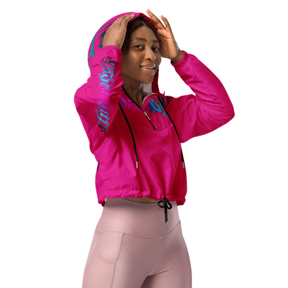 Damen-Windbreaker Cropped Pink Logo