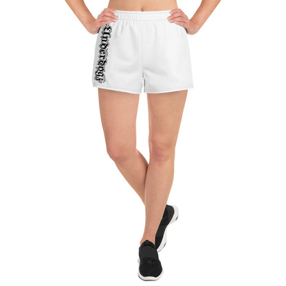 Recycelte Sport-Shorts für Damen weiß/schwarz