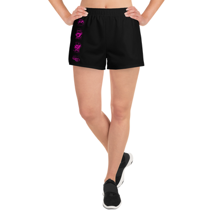 Recycelte Sport-Shorts für Damen schwarz/pink
