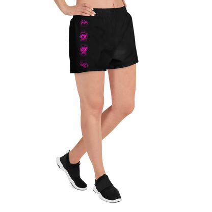 Recycelte Sport-Shorts für Damen schwarz/pink